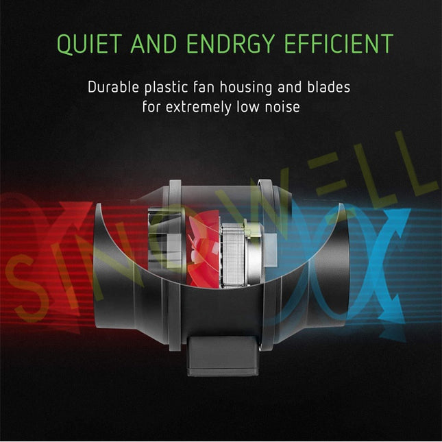 Inline Mixed Flow Fan 100mm with Speed Control