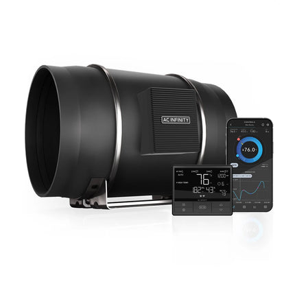 AC Infinity CloudLine T10 250mm Inline Fan with Temp/Humidity Controller
