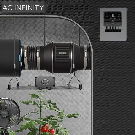 AC Infinity CloudLine T10 250mm Inline Fan with Temp/Humidity Controller