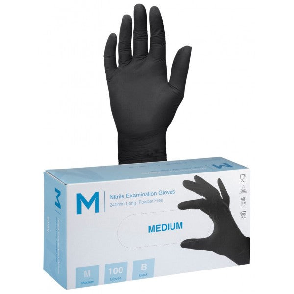 Nitrile Black Gloves x 100