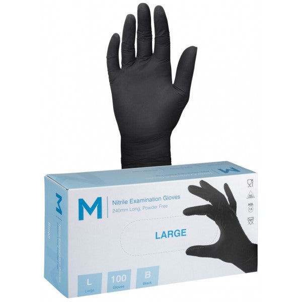 Nitrile Black Gloves x 100